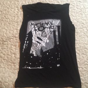 Tattered and distressed MCR tee